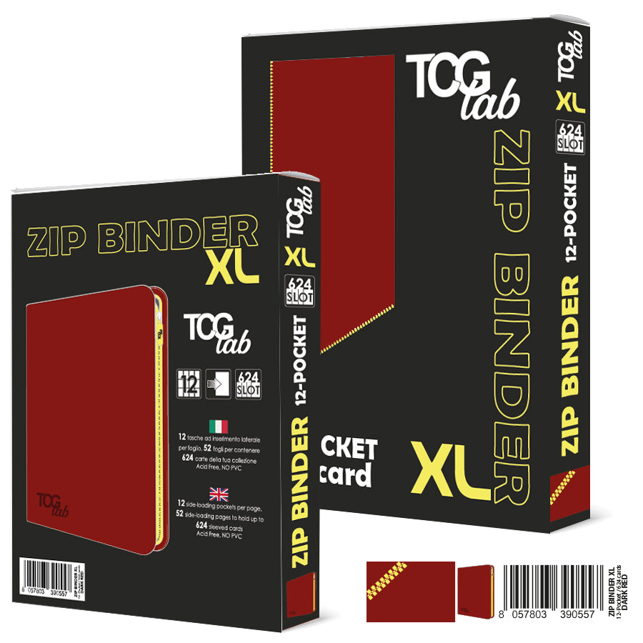 12-Pocket Trading Raccoglitore con zip XL - 624 slot NERO ZIP GIALLA