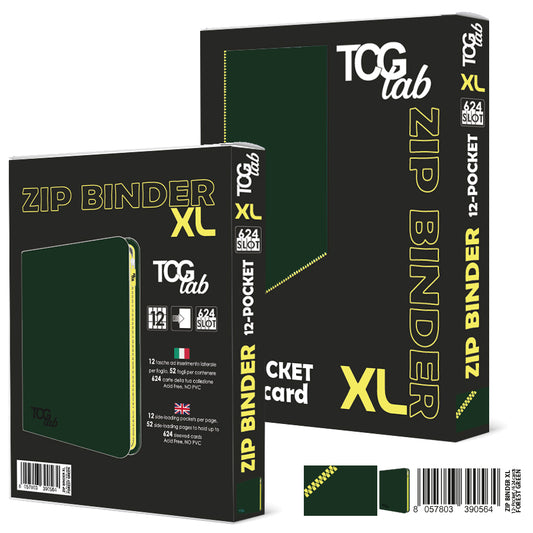 12-Pocket Trading Raccoglitore con zip XL - 624 slot NERO ZIP GIALLA